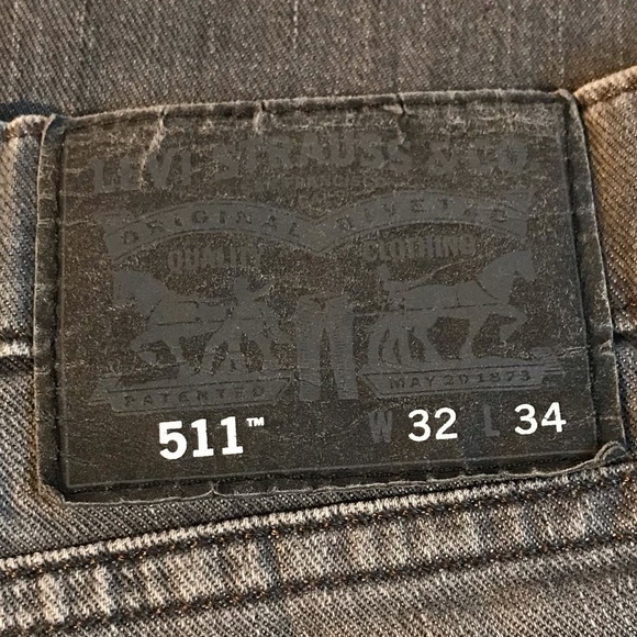 🌙 💥NWOT LEVIS 511 SKINNY JEANS FADED BLACK SIZE 32x34 - Picture 4 of 5